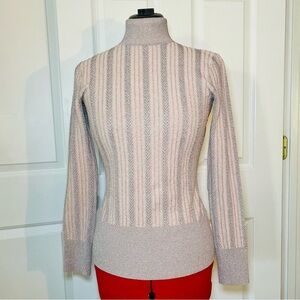 AKNVAS Mock Neck Sweater Pink Metallic